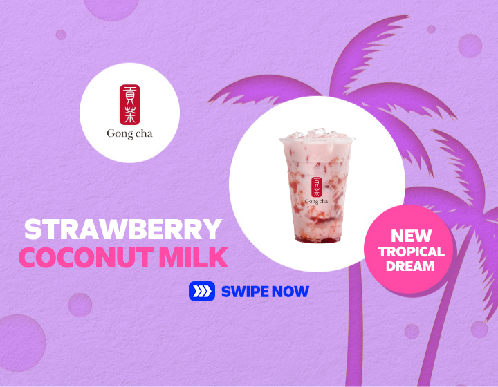 GONG CHA NEW TROPICAL DREAM: STRAWBERRY MILK GONG CHA 