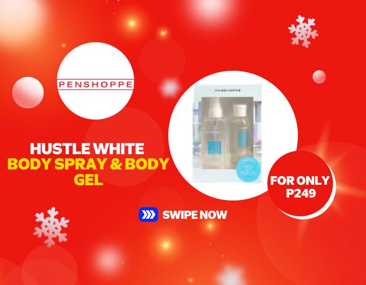 HUSTLE WHITE  BODY SPRAY & BODY GEL