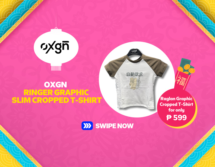 OXGN RINGER GRAPHIC SLIM CROPPED T-SHIRT FOR ONLY P599!