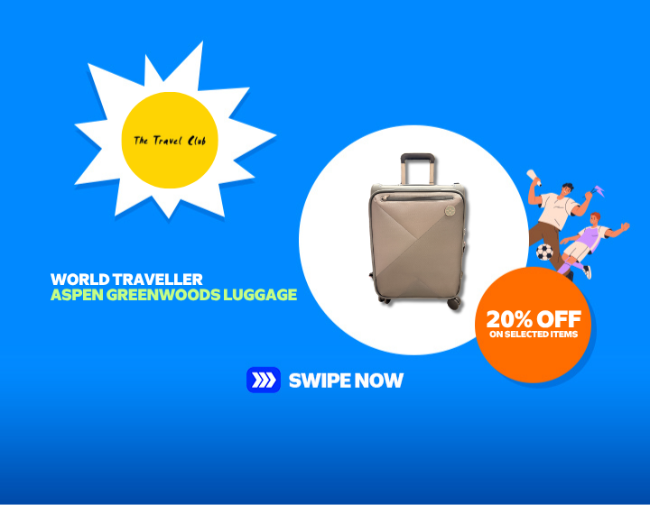 20% OFF ON WORLD TRAVELLER ASPEN GREENWOODS LUGGAGE!