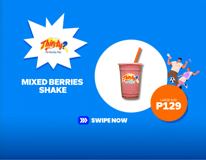Enjoy this Mixed Berries Shake from Thirsty