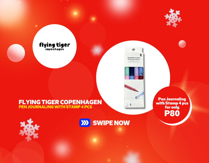 FLYING TIGER COPENHAGEN PEN JOURNALING WITH STAMP 4 PCS FOR ONLY P80!