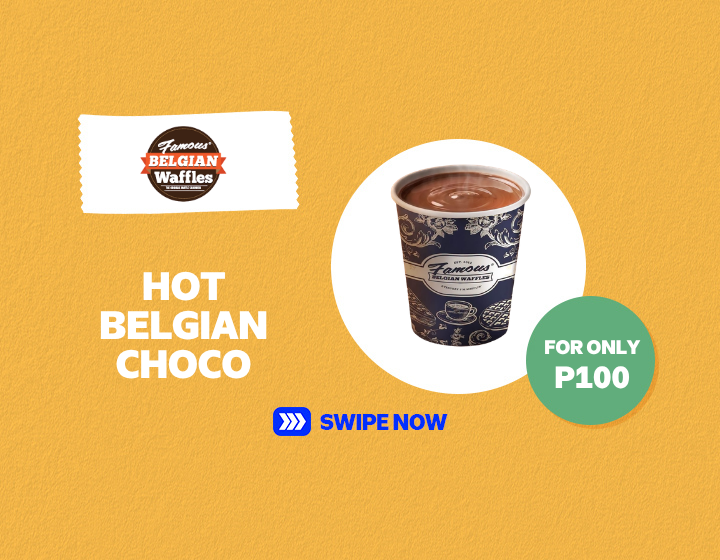 Famous Belgian Waffles Hot Belgian Choco at P100
