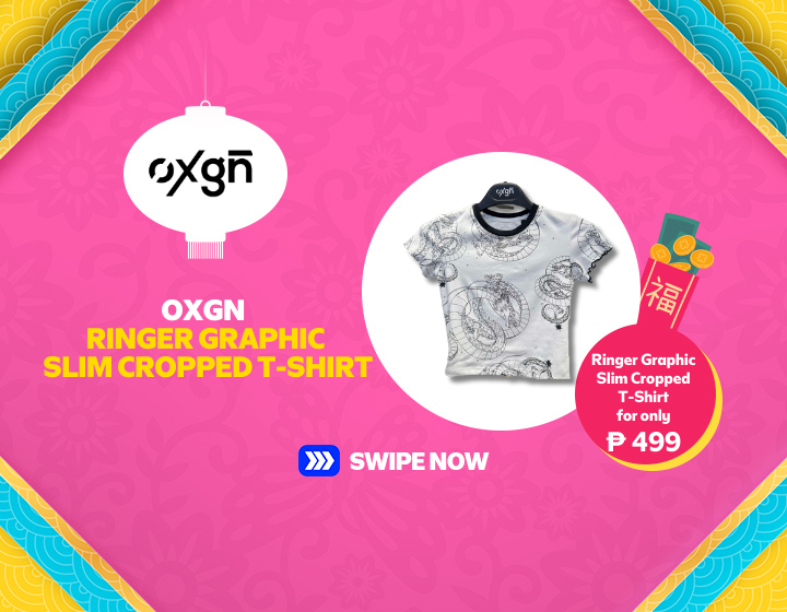 OXGN RINGER GRAPHIC SLIM CROPPED T-SHIRT FOR ONLY P499!
