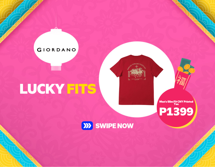 Shop Giordano's Men's Slim Fit CNY Printed Tee for only P1399