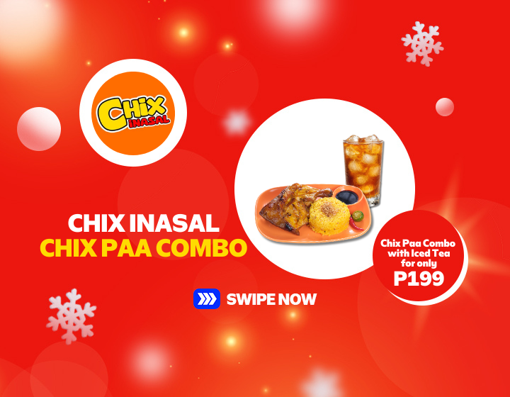 CHIX INASAL CHIX PAA WITH ICED TEA FOR ONLY P199!