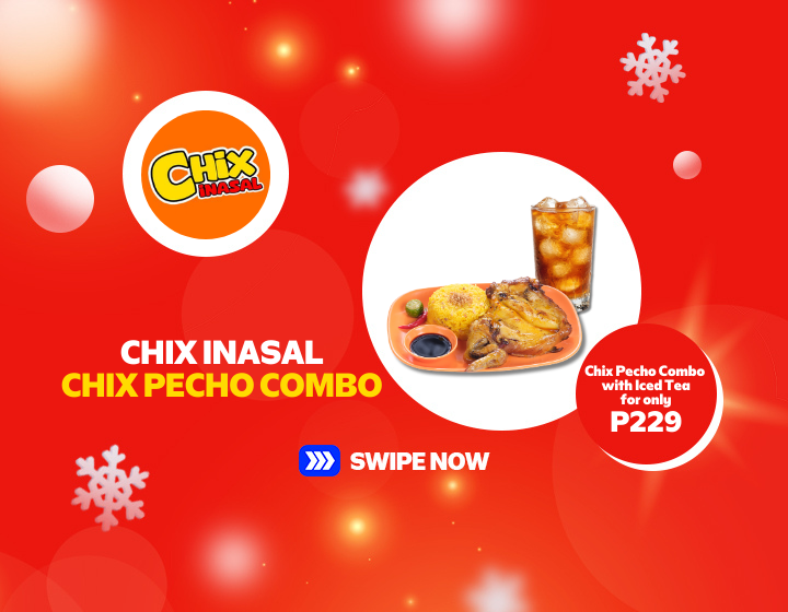 CHIX INASAL CHIX PECHO COMBO WITH ICED TEA FOR ONLY P229!