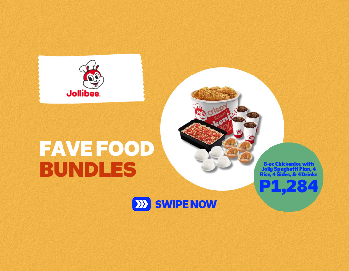 JOLLIBEE: FAMILY SUPER MEALS - 8-pc Chickenjoy with Jolly Spaghetti Plan, 4 Rice, 4 Sides, & 4 Drinks