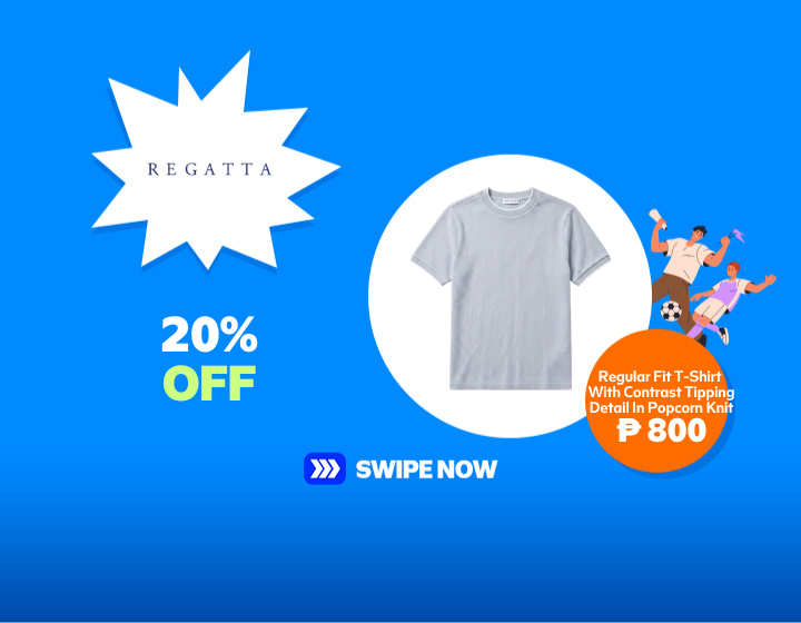 20% Off Regatta Regular Fit T-Shirt  With Contrast Tipping Detail In Popcorn Knit ₱ 800