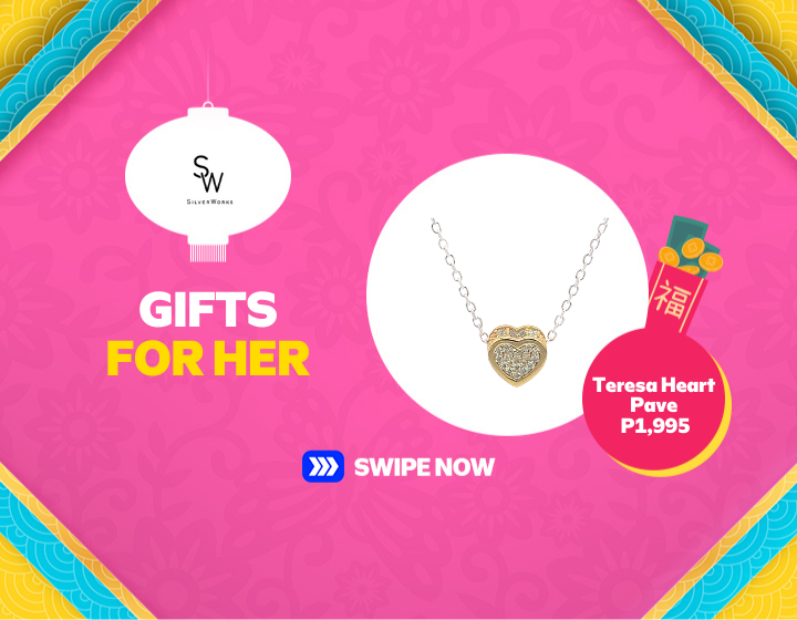 Teresa Heart Pave 925 Sterling Silver Pendant Necklace for P1,995