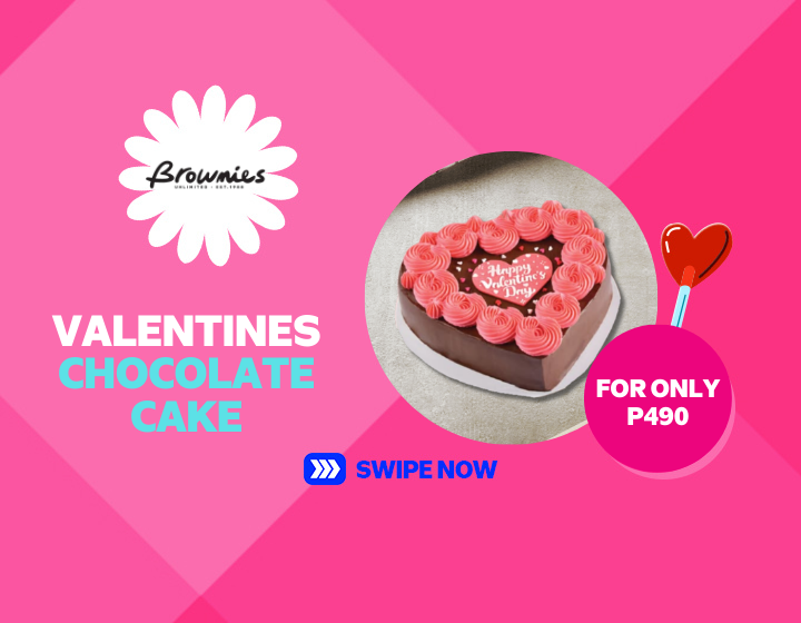 Brownies Unlimited Valentine's Chocolate Cake for only P490.00!