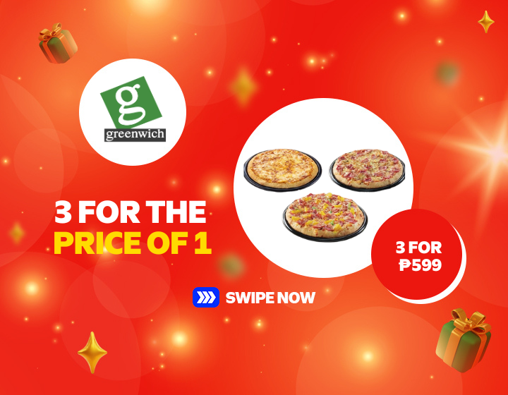 3 Pizza for the Prize of 1 for only ₱599