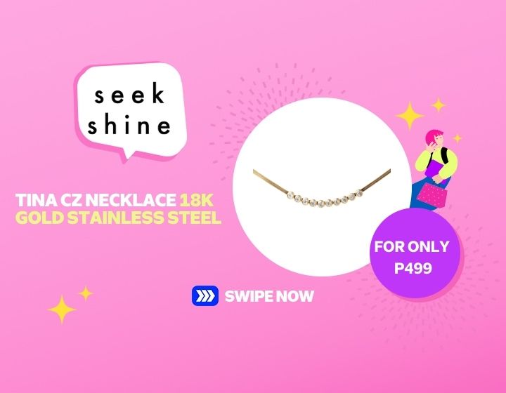 TINA CZ NECKLACE 18K GOLD STAINLESS STEEL