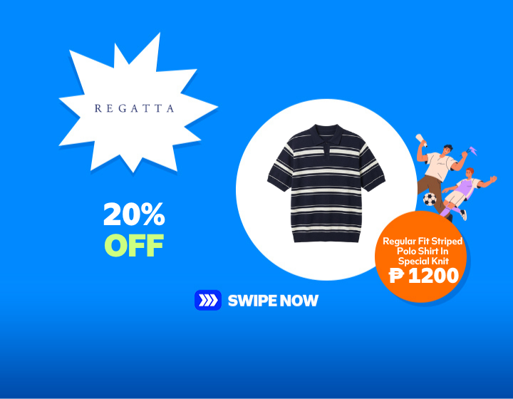 20% Off Regatta Regular Fit Striped  Polo Shirt In  Special Knit ₱ 1200