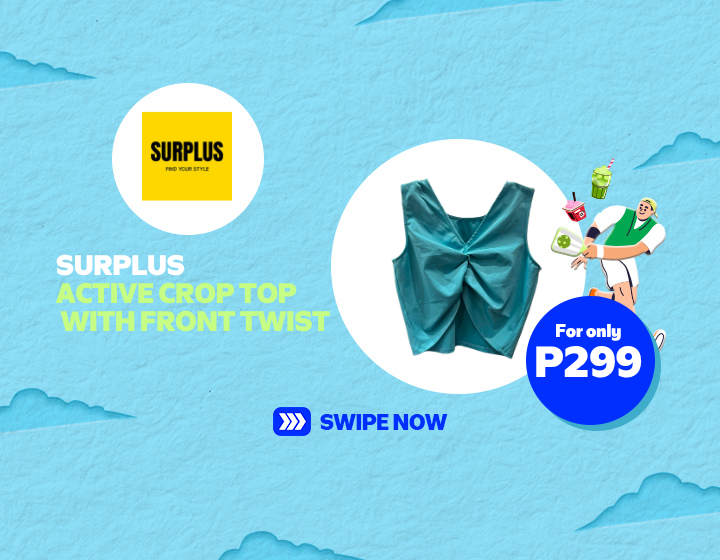 SURPLUS ACTIVE CROP TOP WITH FRONT TWIST FOR ONLY P299!