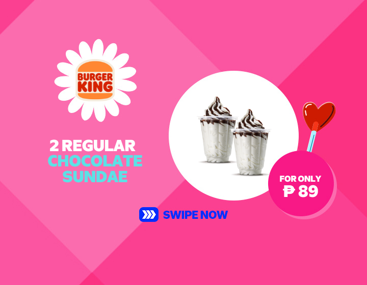 For Only  ₱89  | Burger King | 2 Regular Chocolate Sundae