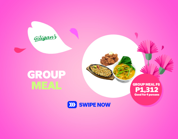 GILIGANS RESTAURANT | GROUP MEALS F8 FOR ONLY P1312