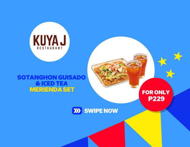 KUYA J RESTAURANT | SOTANGHON GUISADO & ICED TEA MERIENDA SET