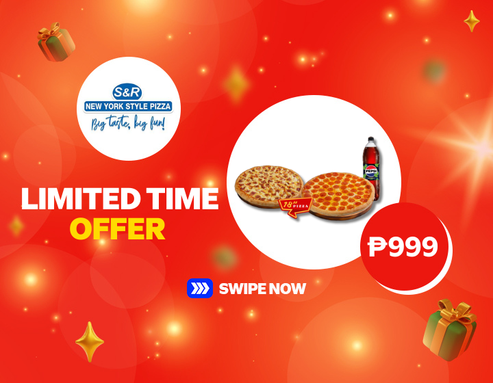 S&R New York Style Pizza Double Delight and Pepsi at 999