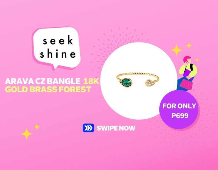 Arava CZ Bangle (18K Gold Brass, Forest)