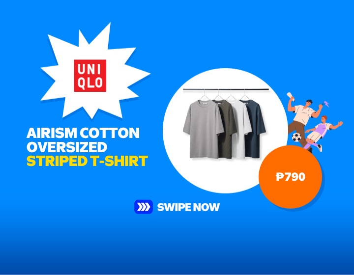 AIRism Cotton Oversized Striped T-Shirt for P790
