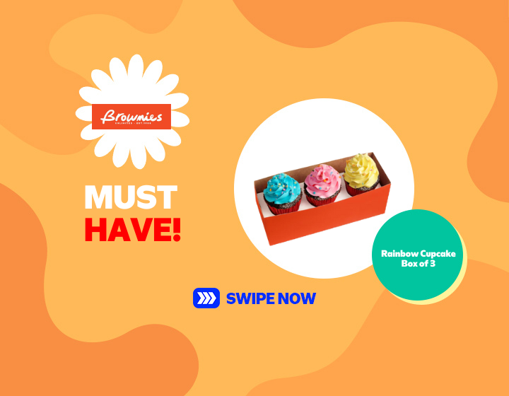 MUST HAVE! Try the Rainbow Cupcake Box of 3 from Brownies Unlimited