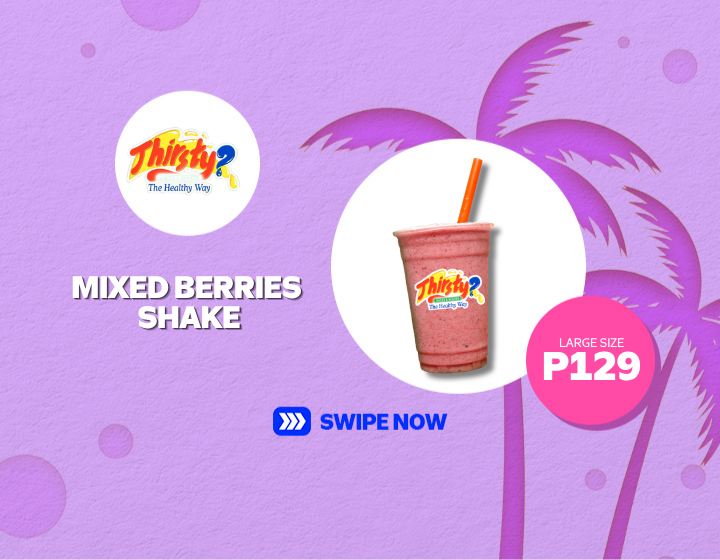 Enjoy this Mixed Berries Shake from Thirsty