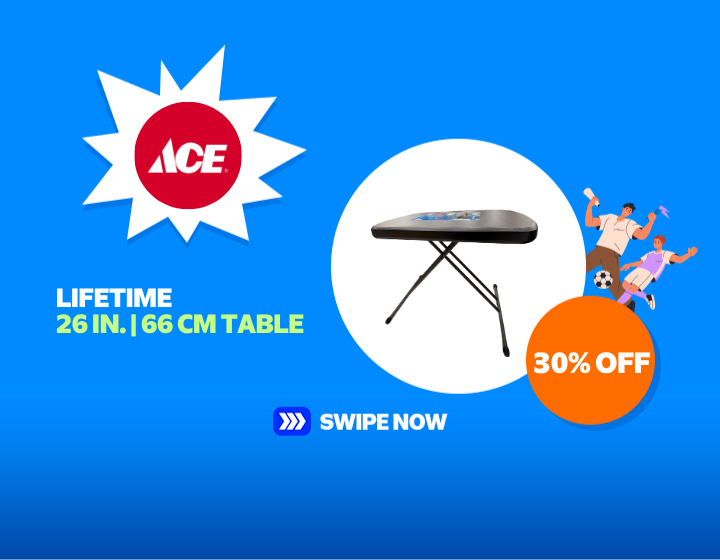30% OFF ON LIFETIME 26 IN. | 66 CM TABLE!