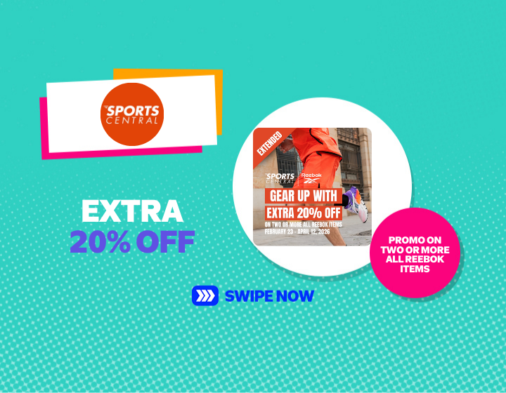 EXTRA 20% OFF on 2 or more ALL Reebok items on Sports Central