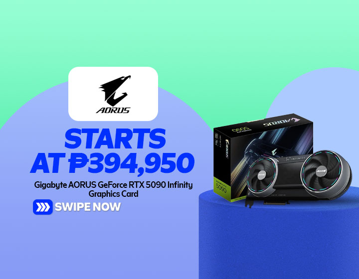 Gigabyte AORUS GeForce RTX 5090 Infinity 32GB GDDR7 Graphics Card starts at P394,950