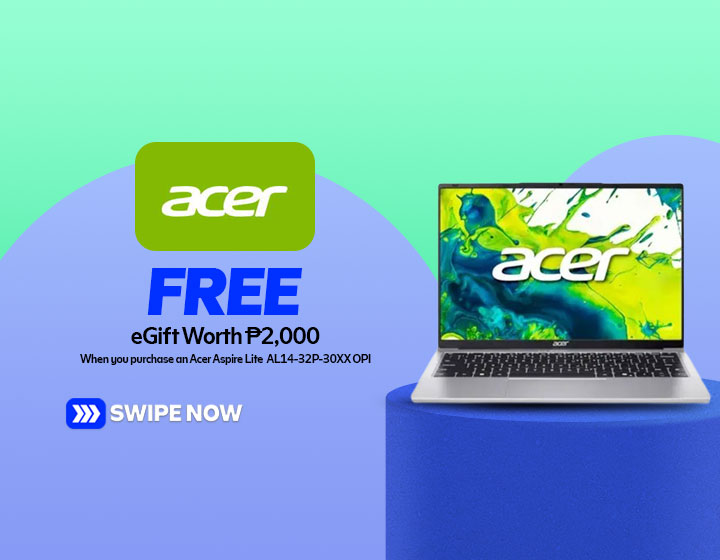 Get a Free eGift worth P2,000 with your Acer Aspire Lite AL14-32P-30XX OPI