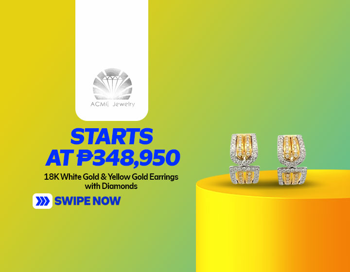 18K White Gold & Yellow Gold Earrings with Diamonds starts at P348,950