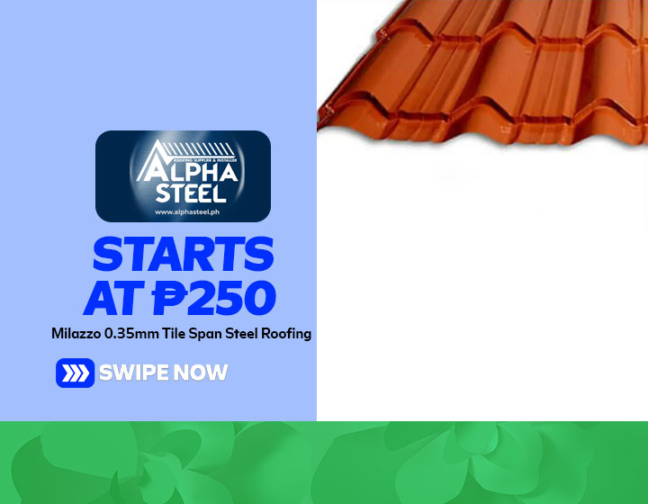 Milazzo 0.35mm Tile Span Steel Roofing starts at P250