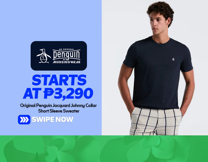 Original Penguin Jacquard Johnny Collar Short Sleeve Sweater starts at P3,290
