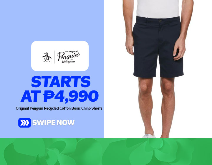 Original Penguin Recycled Cotton Basic Chino Shorts starts at P4,990