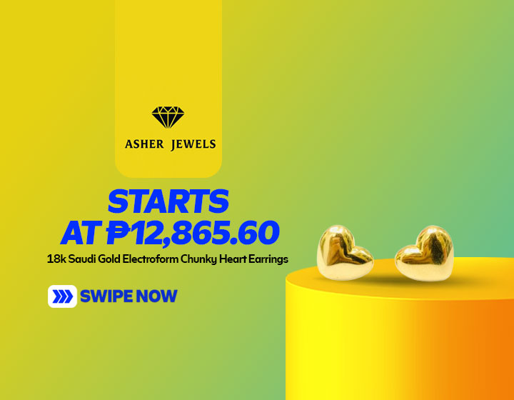 18k Saudi Gold Electroform Chunky Heart Earrings start at P12,865.60