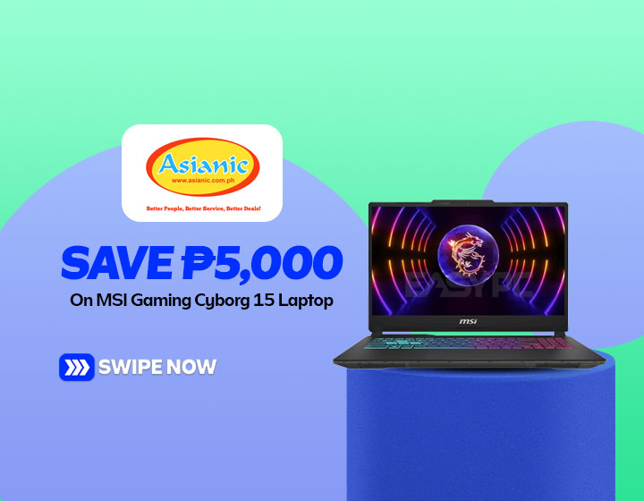 Save P5,000 on MSI Gaming Cyborg 15 Laptop - A12UCX-1298PH