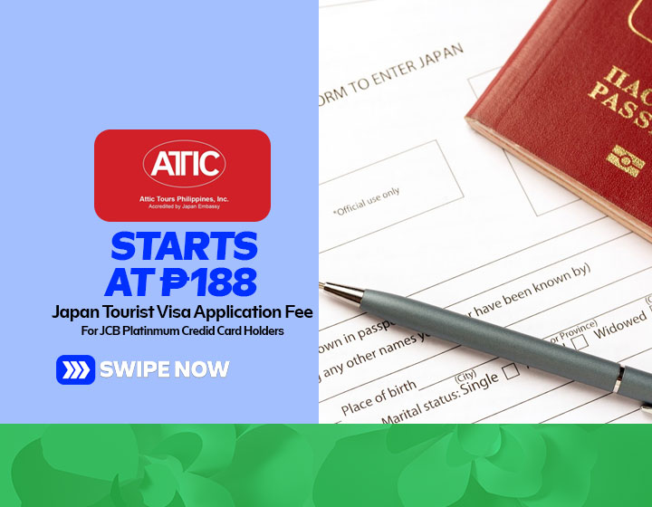 Japan Tourist Visa Application Fee starts at P188 for JCB Platinum Credit Card Holders