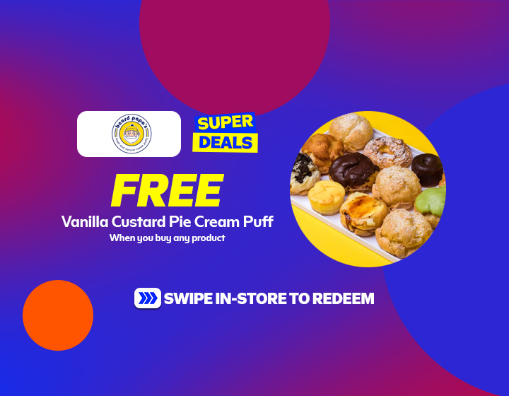 Free Vanilla Custard Pie Cream Puff with any Purchase