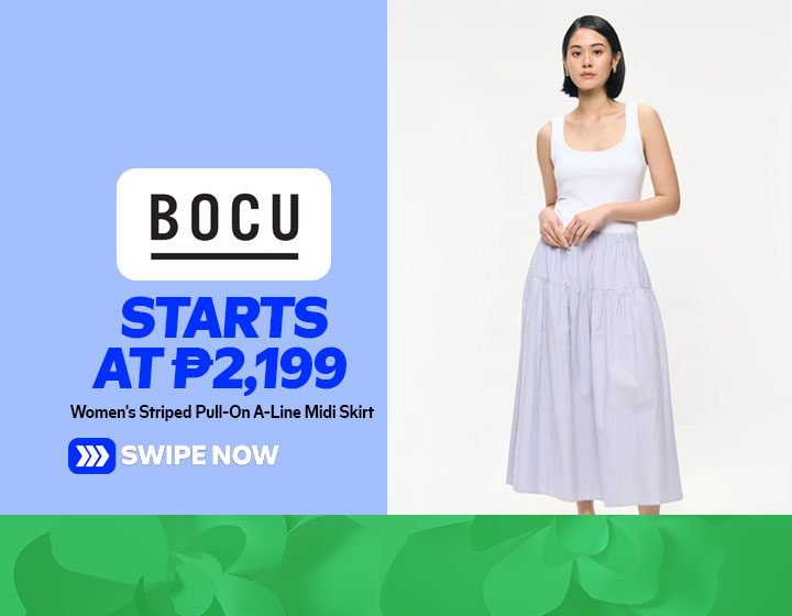 Women's Striped Pull-On A-Line Midi Skirt starts at P2,199