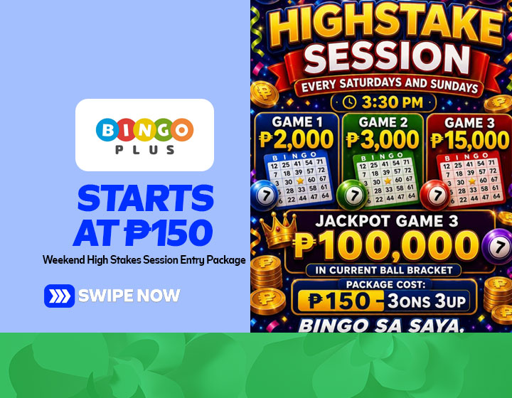 Weekend High Stakes Session Entry Package starts at P150
