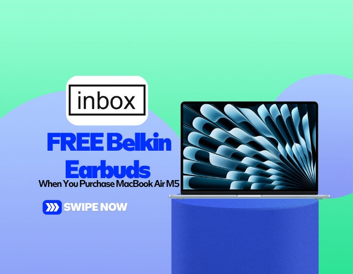FREE Belkin Flow Noise Cancelling Earbuds When You Purchase MacBook Air M5