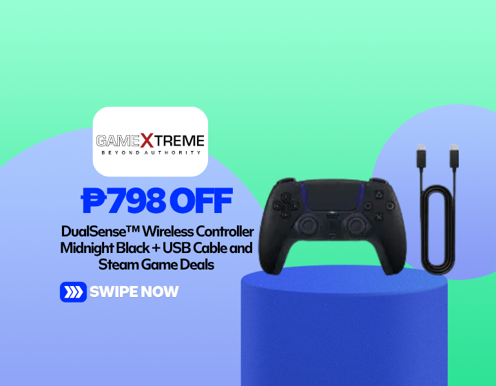 ₱798 OFF For DualSense™ Wireless Controller Midnight Black + USB Cable and Steam Game Deals