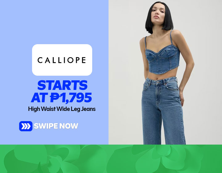 High Waist Wide Leg Jeans in Light Blue Denim starts at P1,795