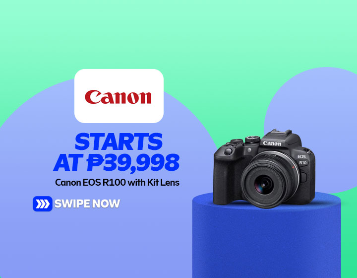 Canon EOS R100 with Kit Lens and 64GB SD Card starts at P39,998