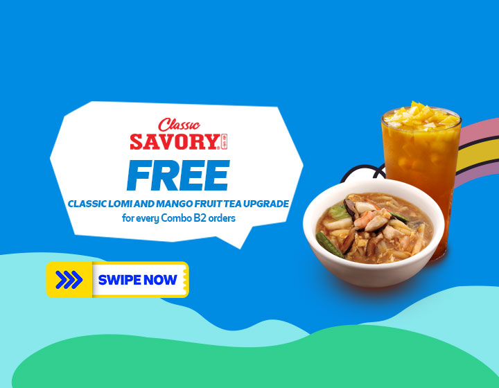 Free Classic Lomi and Mango Fruit Tea Upgrade