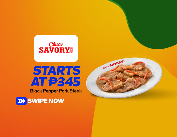 Black Pepper Pork Steak starts at P345