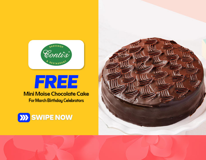 Free Mini Moist Chocolate Cake for March Birthday Celebrators