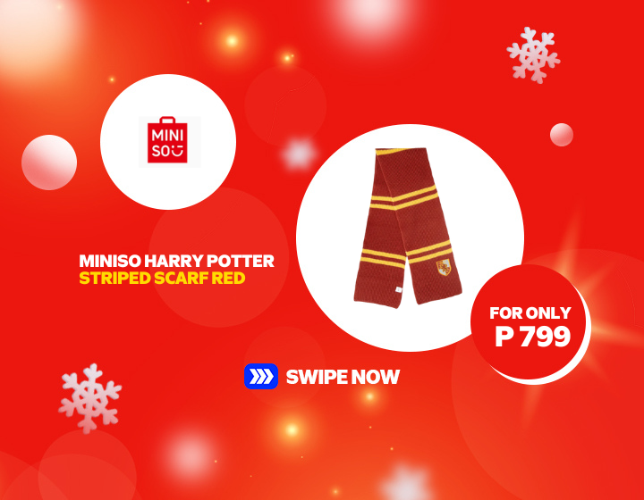 MINISO Harry Potter School Striped Scarf (Red) 