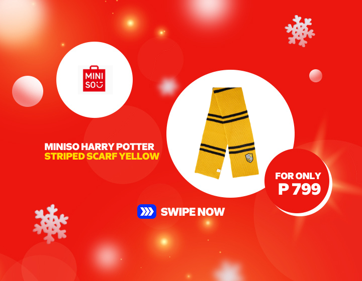 MINISO Harry Potter School Striped Scarf (Yellow)